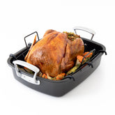 Chef Pomodoro Deluxe roasting pan with U-Rack for 47x37 cm capacity.