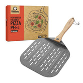 Chef Pomodoro perforated aluminum head aids smooth pizza release and reduces sticking.