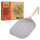 Chef Pomodoro aluminum head pizza peel for easy, precise pizza transfer