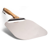 Chef Pomodoro pizza peel with foldable handle for compact storage and easy oven loading.