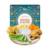 Chef Tacos ceramic taco platter with built-in lazy Susan for easy passing at gatherings.
