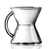 Chemex hand-blown glass mug front view, 10 oz, elegant everyday coffee vessel.