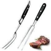 CHENGU carving fork 12inch with wood handle for precise meat carving and serving.
