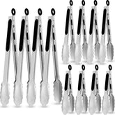 Chengu 7-inch stainless steel tongs for precise flipping and serving.