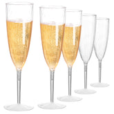 Cheoshyo 18-pack 6 oz plastic champagne flutes for safe toasts