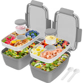 Cherrysea 2Pack Salad Lunch Container with four compartments keeps meals organized for on-the-go use