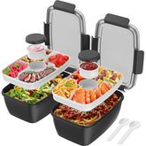 Cherrysea 2Pack salad lunch container with four compartments keeps foods separate and fresh