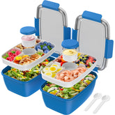Cherrysea 68oz salad container with four compartments keeps meals organized and fresh.