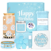 Chesace birthday gift set glass cup with floral print for cozy mornings