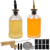 ChezMax syrup dispenser bottles with 7 oz glass for precise, mess-free pours