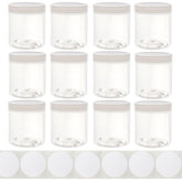 Chica and Jo 8oz wide-mouth jar pack shows clear, food-safe storage ideal for pantry organization.