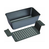 Chicago Metallic draining insert improves fat drainage for healthier meatloaf baking.