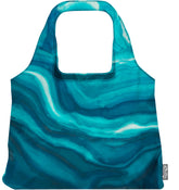 ChicoBag Vita designer tote with carabiner clip for easy attachment and hands-free carrying.