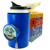 Chill-N-Reel hand line reel in use keeps drinks cold while fishing.