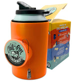 Chill-N-Reel hard-shell fishing can cooler keeps drinks cold on the boat.