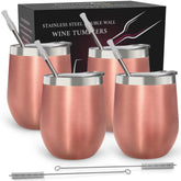 CHILLOUT LIFE rose gold 12oz tumbler with lid for spill-free sipping on the go