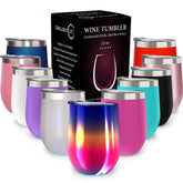 CHILLOUT LIFE rainbow tumbler with lid for secure on-the-go sipping.