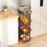 CHLORYARD 4-tier slim fruit basket front view for compact kitchen organization.