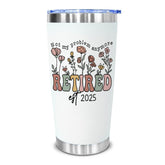CHOANG retirement tumbler close-up with 2025 design, perfect for gifting.