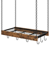 CHOEZON hanging pot rack front view for easy cookware access.