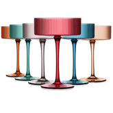 Chouggo Art Deco coupe glass with ripple texture for elegant cocktails