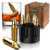 Chouggo bullet whiskey stones on revolver-base for stylish chilling