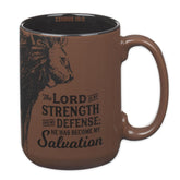 Christian Art Gifts lion design mug with scripture for daily encouragement