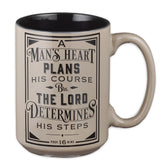 Christian Art Gifts Man's Heart mug front view with inspirational verse