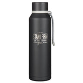 Christian Art Gifts stainless steel bottle with stand firm engraving for daily motivation.