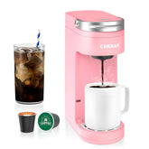 CHULUX Slim Single Serve Coffee Maker side view showing K-Pod compatibility for quick cups.