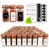 Churboro 36 glass spice jars organized on a pantry shelf for quick access