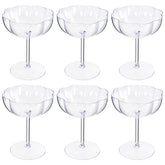 Ciaell 12pcs plastic martini glasses with petal rim, ideal for elegant parties.