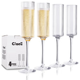 Ciaell champagne flutes with vintage ribbed texture ideal for celebrations