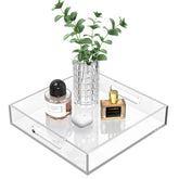 Cilinta decorative tray 10x10 clear for stylish home organization
