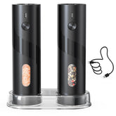 Circle Joy rechargeable salt and pepper grinder base with dual mills for easy kitchen prep.