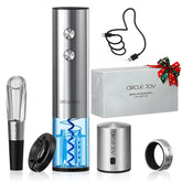 Circle Joy electric wine opener demonstrates effortless bottle-opening in seconds.