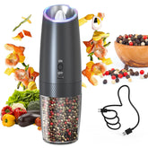 Circle Joy gravity electric pepper grinder with LED light for precise seasoning in low light
