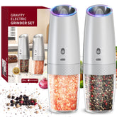 Circle Joy gravity electric grinder front view showing precise seasoning ready for dinner prep