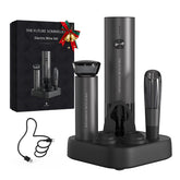 Circle Joy rechargeable wine opener in use with corkscrew for easy bottle opening