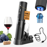 Circle Joy rechargeable wine opener delivers quick bottle opening with a sleek black finish.