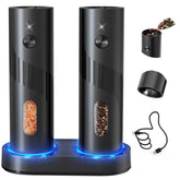 Circle Joy Electric Salt and Pepper Grinder with top-loading chambers for mess-free refills.