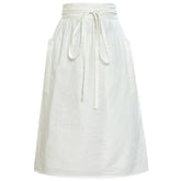 Cityelf cotton linen half apron front view shows soft fabric and full coverage.