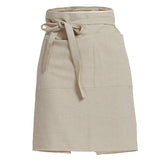 Cityelf Linen Server Apron front view with breathable cotton-linen fabric for comfort.