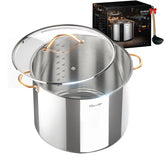 Ciwete 20 qt stock pot with lid ready for large family meals and batch cooking