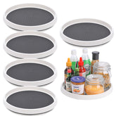 CiWiVOKi six-pack 12-inch lazy susans with non-slip surface for organized spice storage.