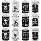CiyvoLyeen Gothic 30th birthday can sleeve with Death to My 20s design keeps drinks cool.