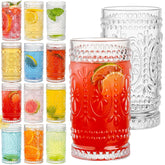 Claplante vintage highball glasses front view, perfect for entertaining.