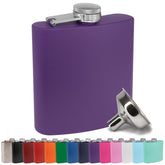 Clear Water Home Goods 6oz hip flask in matte purple for stylish on-the-go sipping.