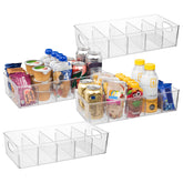 ClearSpace bin with removable dividers for pantry organization.