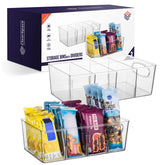 ClearSpace pantry bin with removable dividers for flexible organization.
